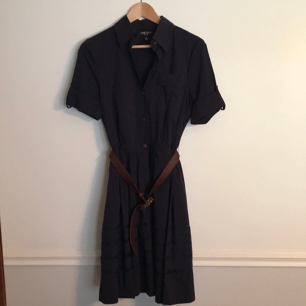 Chetta B navy shirt dress